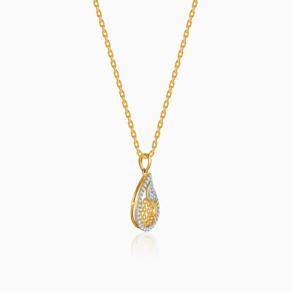 Gold Luma Teardrop Lab Grown Diamond Pendant