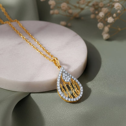 Gold Luma Teardrop Lab Grown Diamond Pendant