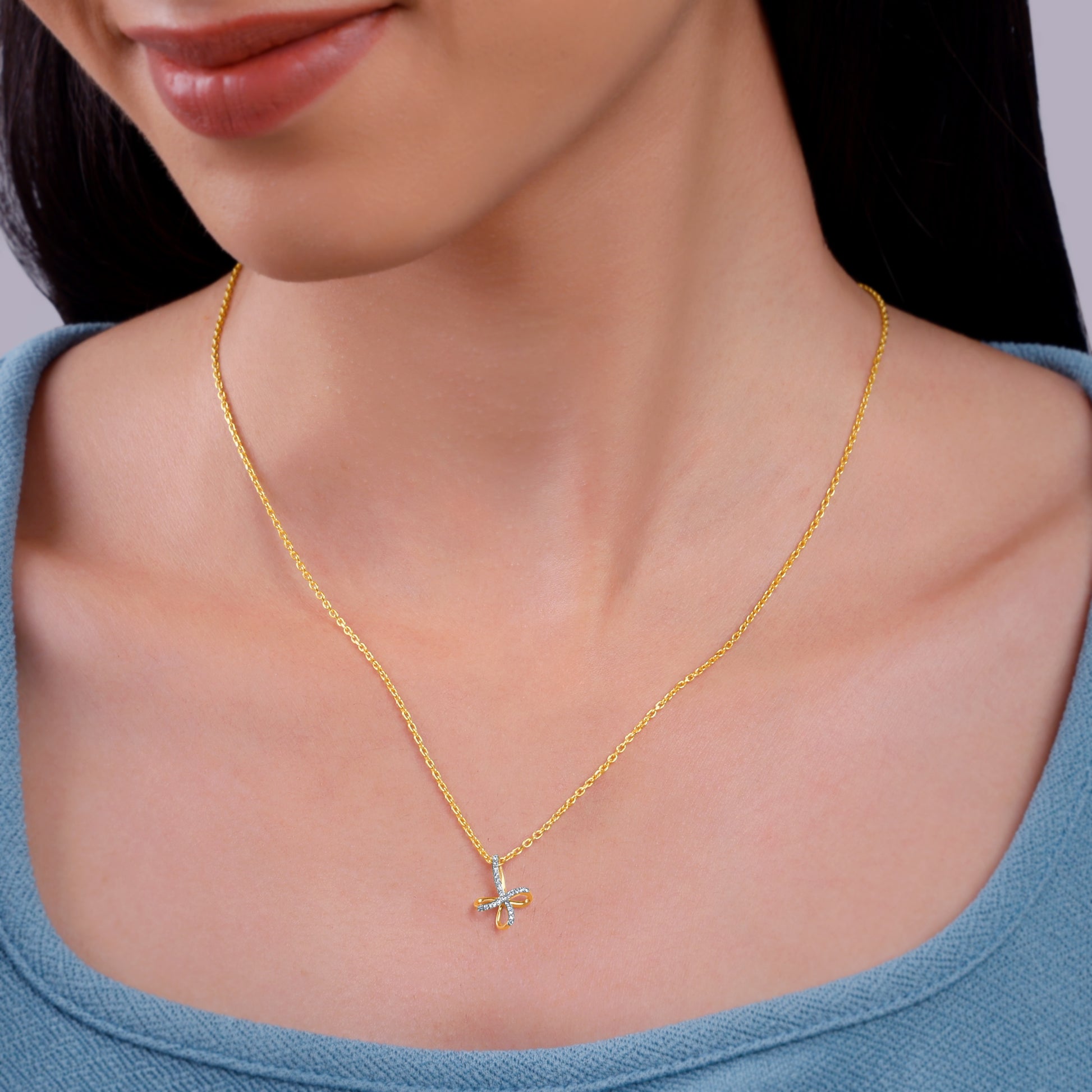 Gold Timeless Tear Lab Grown Diamond Pendant