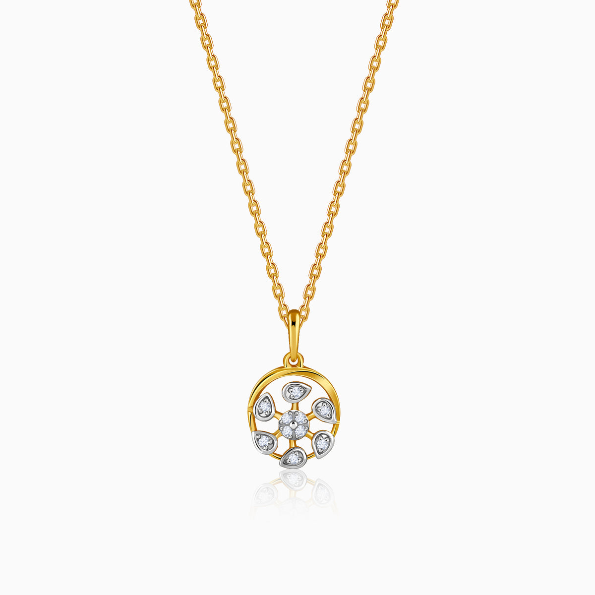 Gold Celeste Circle Lab Grown Diamond Pendant