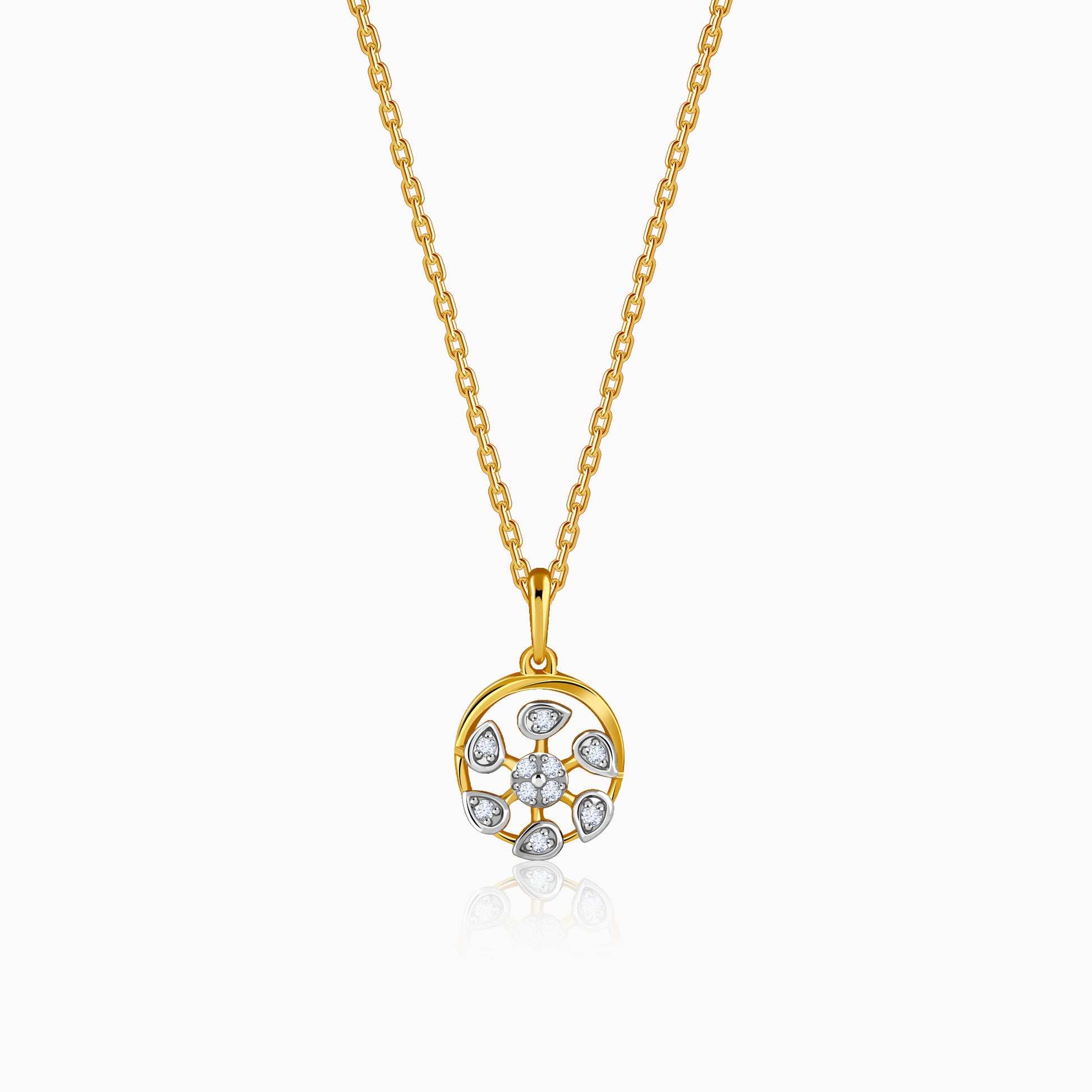Gold Celeste Circle Lab Grown Diamond Pendant