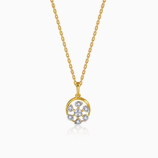 Gold Celeste Circle Lab Grown Diamond Pendant