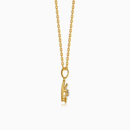 Gold Celeste Circle Lab Grown Diamond Pendant