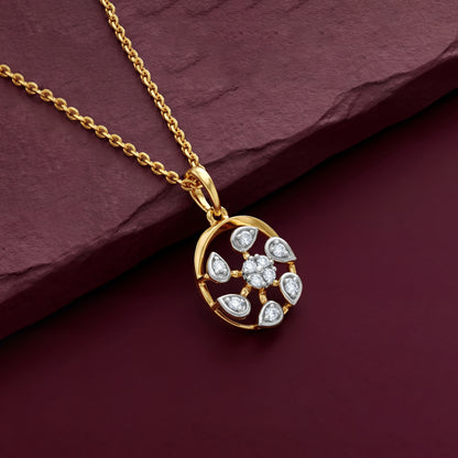 Gold Celeste Circle Lab Grown Diamond Pendant