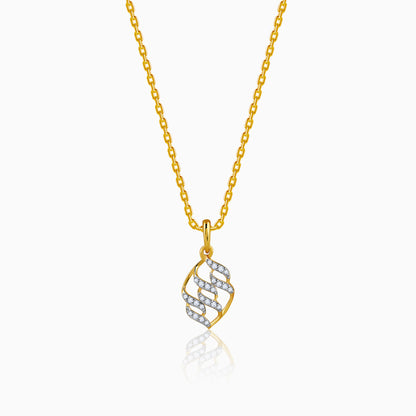 Gold Auric Edge Lab Grown Diamond Pendant