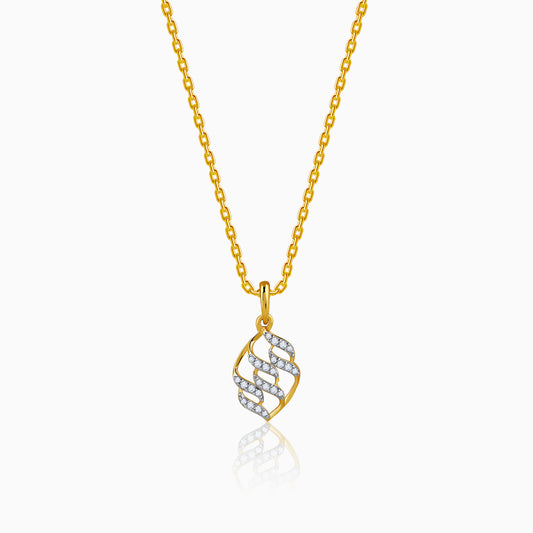 Gold Auric Edge Lab Grown Diamond Pendant