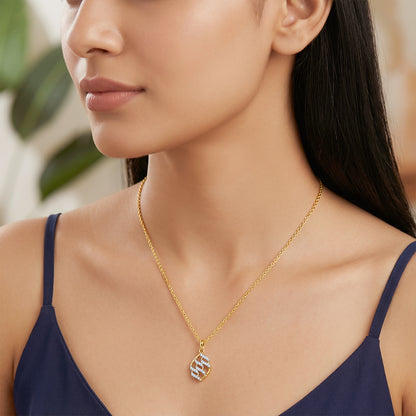 Gold Auric Edge Lab Grown Diamond Pendant