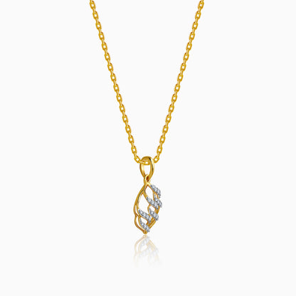 Gold Auric Edge Lab Grown Diamond Pendant