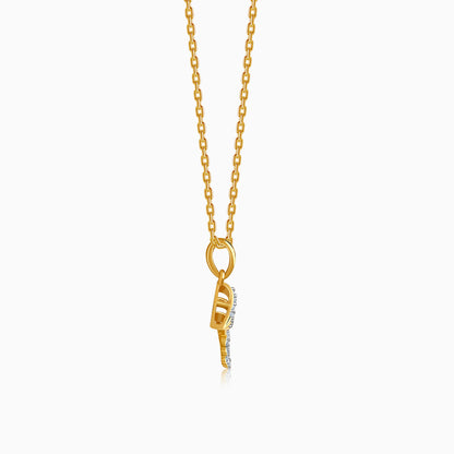 Gold Zyra Motif Lab Grown Diamond Pendant