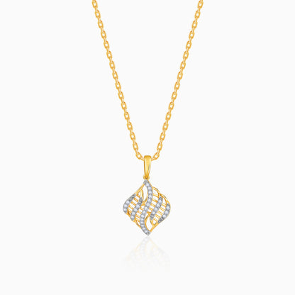 Gold Adoring Leaf Lab Grown Diamond Pendant