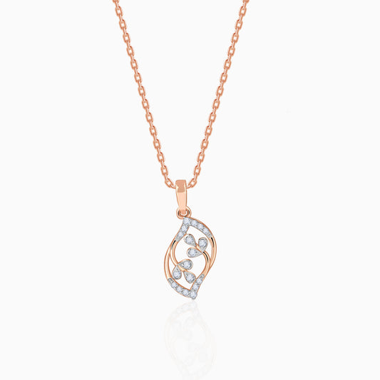 Rose Gold Leaf Glint Lab Grown Diamond Pendant