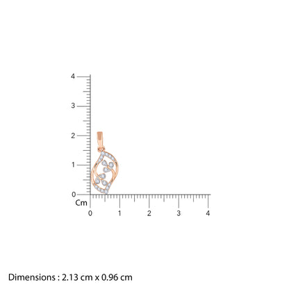 Rose Gold Leaf Glint Lab Grown Diamond Pendant