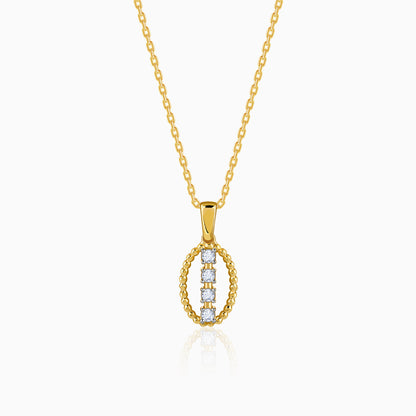 Gold Oval Shine Lab Grown Diamond Pendant