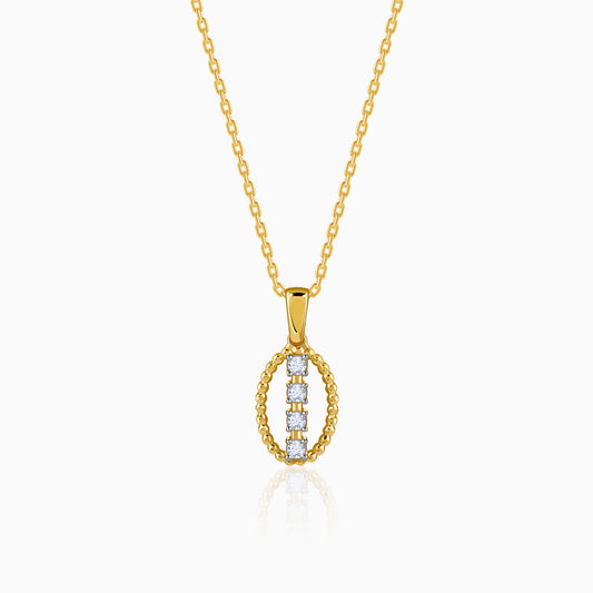 Gold Oval Shine Lab Grown Diamond Pendant