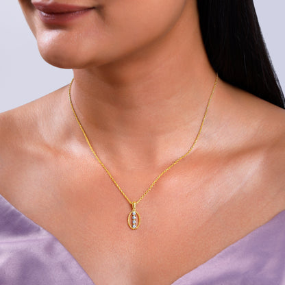 Gold Oval Shine Lab Grown Diamond Pendant