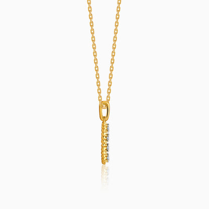 Gold Oval Shine Lab Grown Diamond Pendant