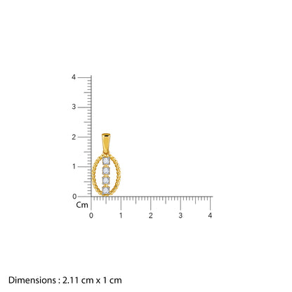 Gold Oval Shine Lab Grown Diamond Pendant