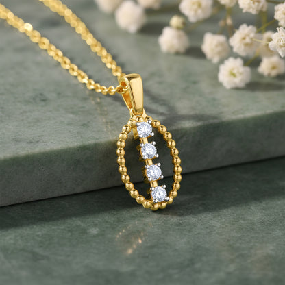 Gold Oval Shine Lab Grown Diamond Pendant