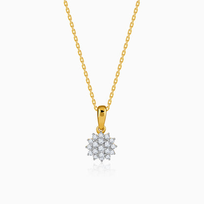 Gold Celestial Flower Lab Grown Diamond Pendant