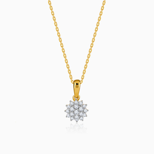 Gold Celestial Flower Lab Grown Diamond Pendant