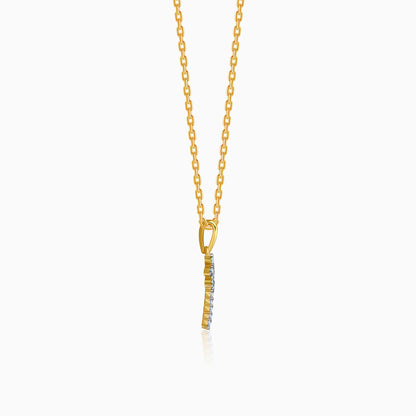 Gold Aurora Dragonfly Lab Grown Diamond Pendant