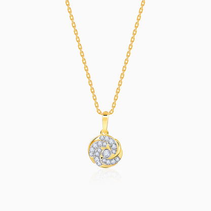 Gold Twirl Lab Grown Diamond Pendant
