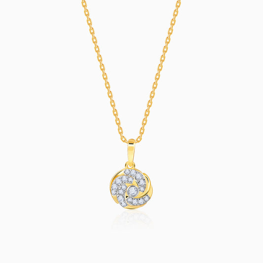 Gold Twirl Lab Grown Diamond Pendant