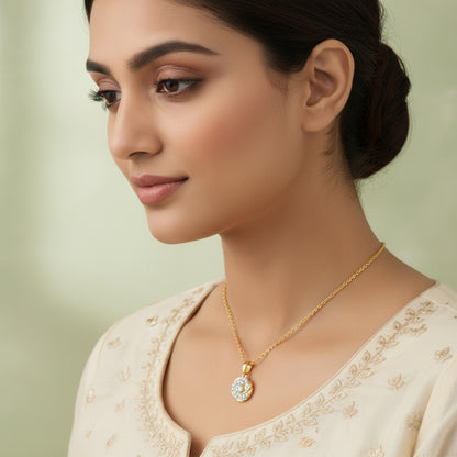 Gold Twirl Lab Grown Diamond Pendant