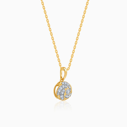 Gold Twirl Lab Grown Diamond Pendant