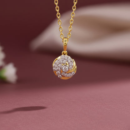 Gold Twirl Lab Grown Diamond Pendant