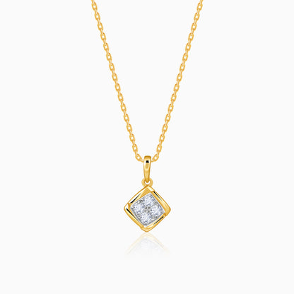 Gold Crystal Edge Lab Grown Diamond Pendant