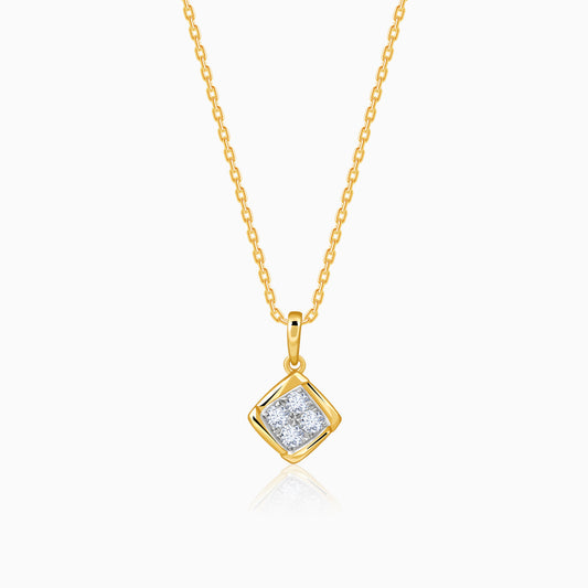 Gold Crystal Edge Lab Grown Diamond Pendant