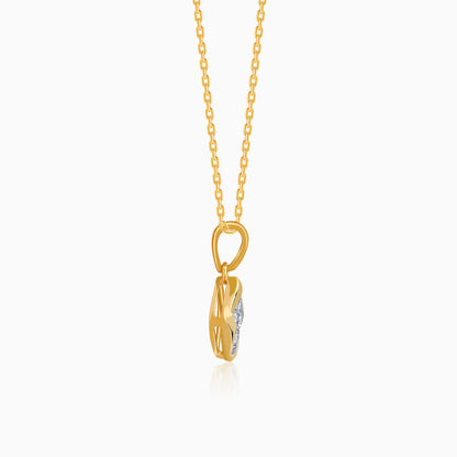 Gold Crystal Edge Lab Grown Diamond Pendant