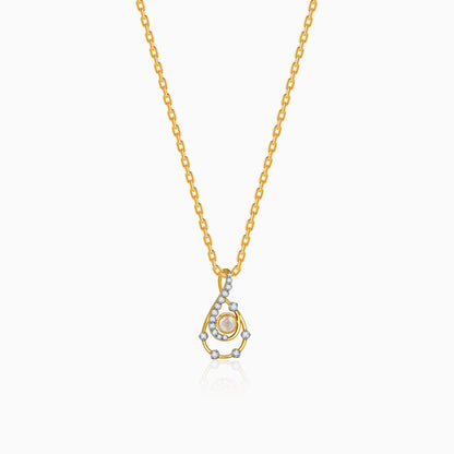 Gold Lustre Waves Lab Grown Diamond Pendant