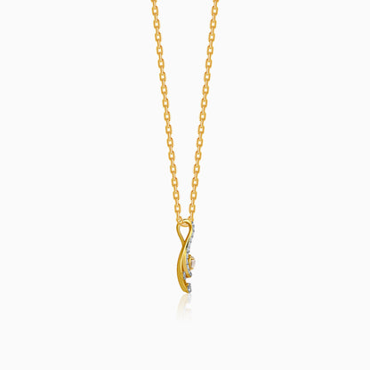 Gold Lustre Waves Lab Grown Diamond Pendant