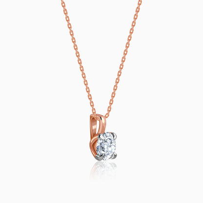 Rose Gold Aurora Gem Lab Grown Diamond Solitaire Pendant