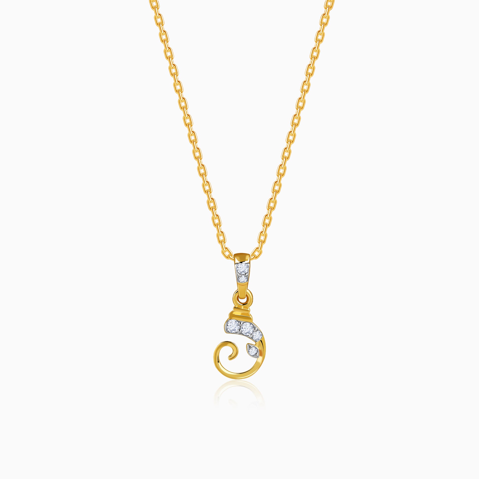 Gold Chaturbhuj Glow Lab Grown Diamond Pendant