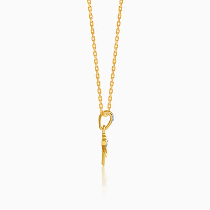 Gold Chaturbhuj Glow Lab Grown Diamond Pendant
