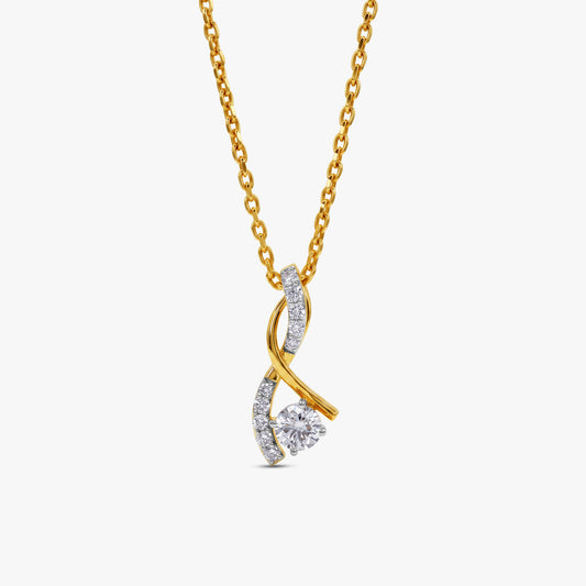 Gold Golden Sway Lab Grown Diamond Pendant