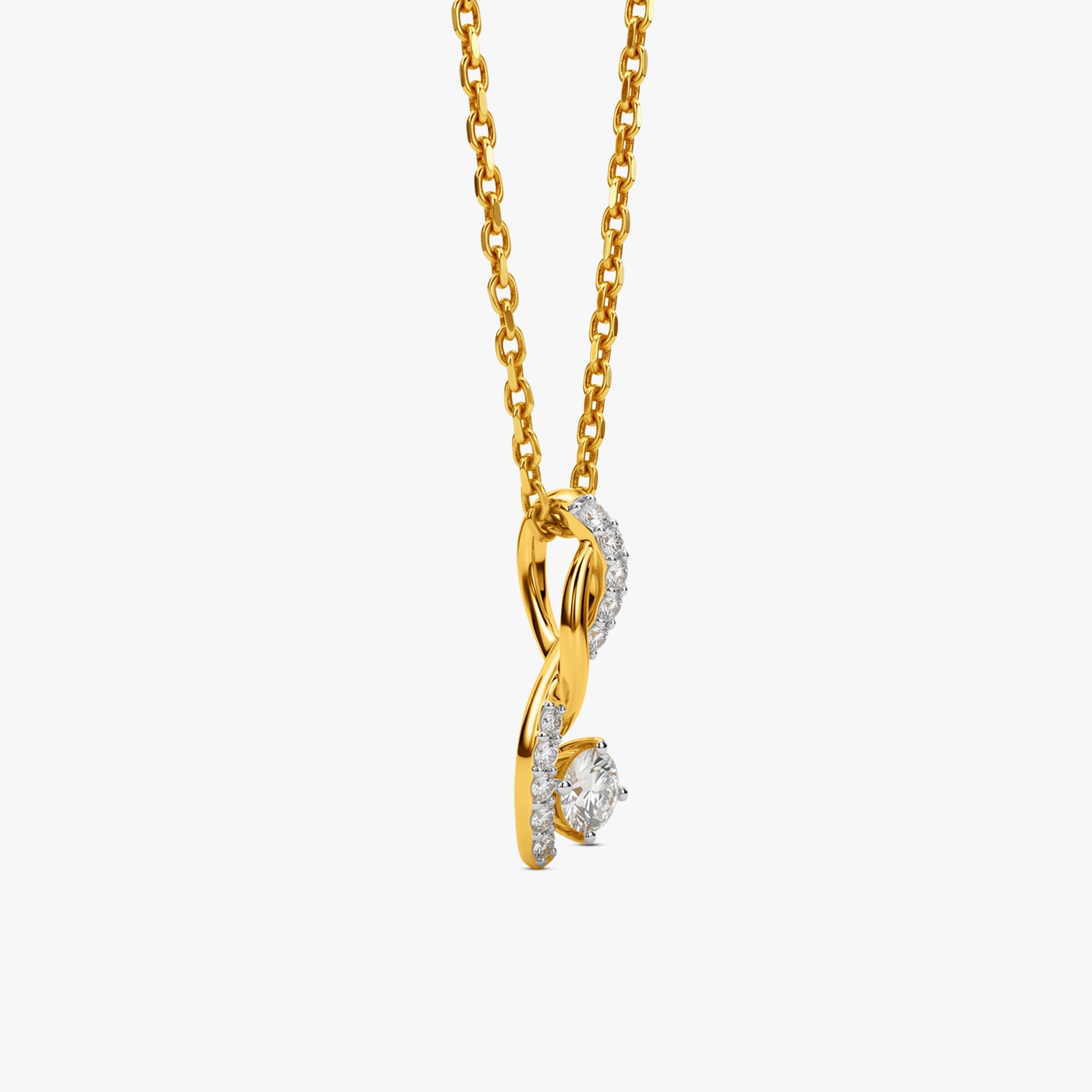 Gold Golden Sway Lab Grown Diamond Pendant