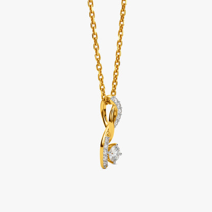 Gold Golden Sway Lab Grown Diamond Pendant