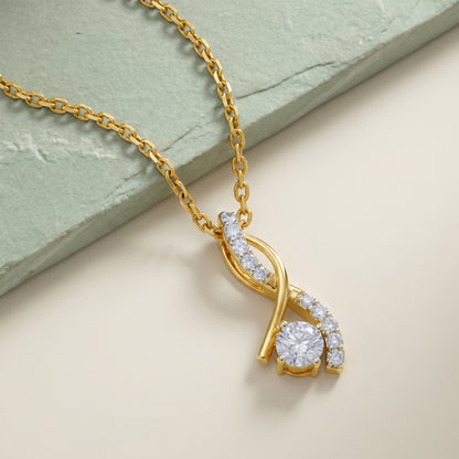 Gold Golden Sway Lab Grown Diamond Pendant