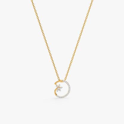 Gold Celestial Orbit Lab Grown Diamond Pendant
