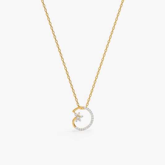 Gold Celestial Orbit Lab Grown Diamond Pendant