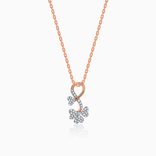 Rose Gold Clover Love Lab Grown Diamond Pendant