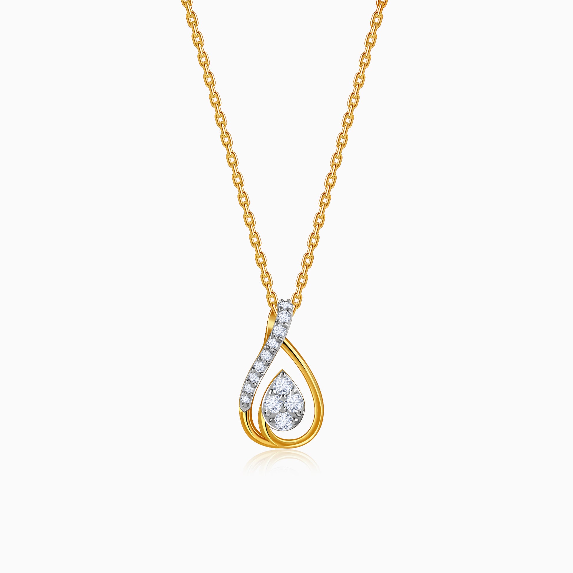 Gold Pear Within Lab Grown Diamond Pendant