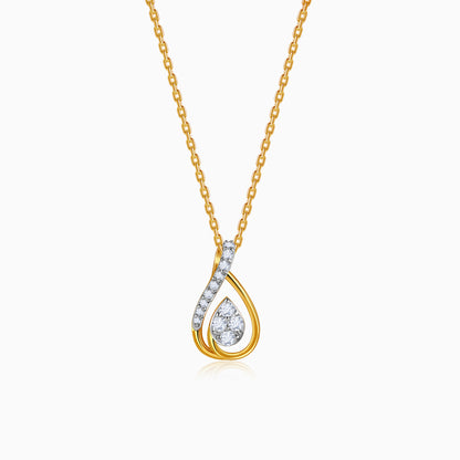 Gold Pear Within Lab Grown Diamond Pendant