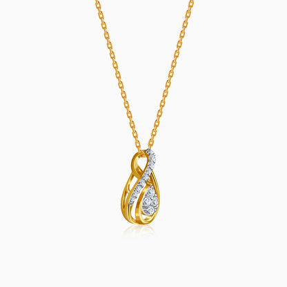 Gold Pear Within Lab Grown Diamond Pendant