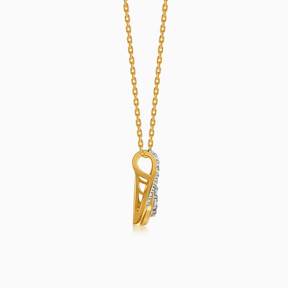Gold Pear Within Lab Grown Diamond Pendant
