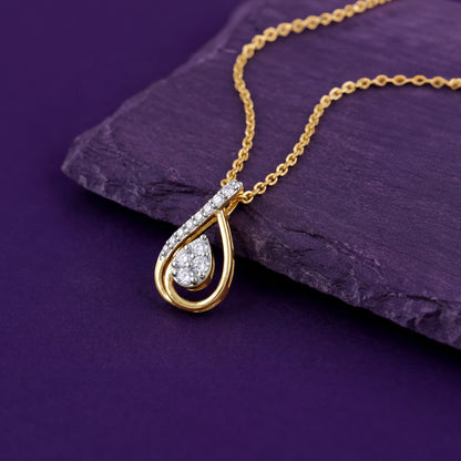 Gold Pear Within Lab Grown Diamond Pendant